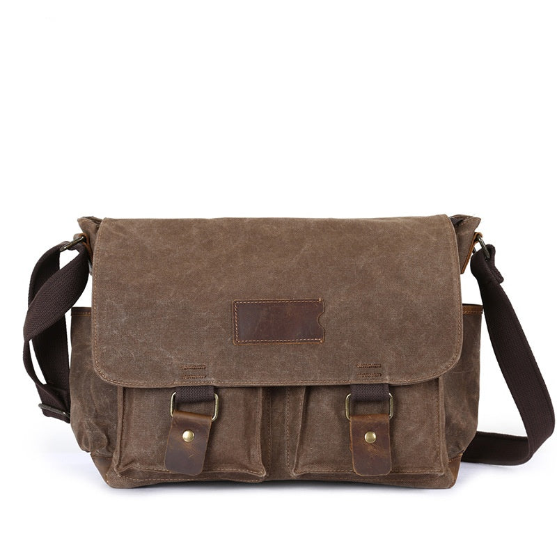 Waterproof Canvas Satchel,  Men's Messenger Bag, Vintage Canvas Shoulder Bag