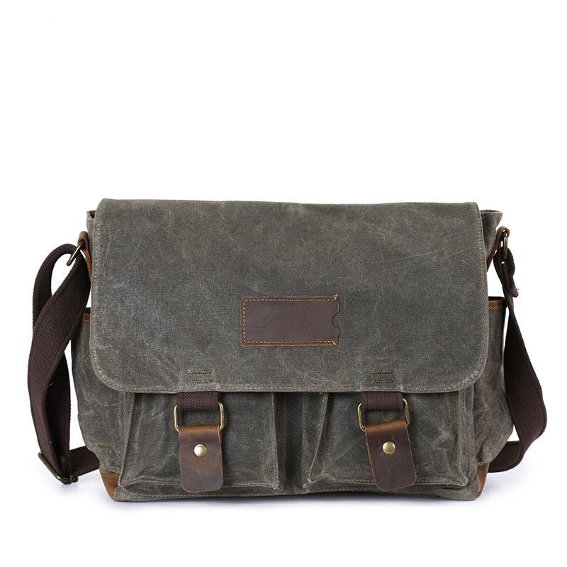 Waterproof Canvas Satchel,  Men's Messenger Bag, Vintage Canvas Shoulder Bag