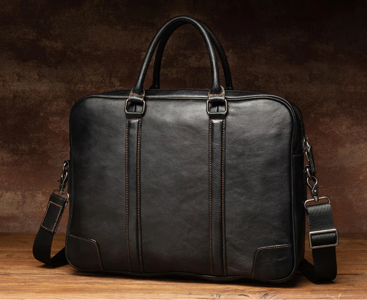 Handcrafted Full Grain Leather Briefcase Laptop Bag for Men