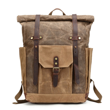 Waxed Canvas Backpack Rucksack Travel Backpack – Unihandmade